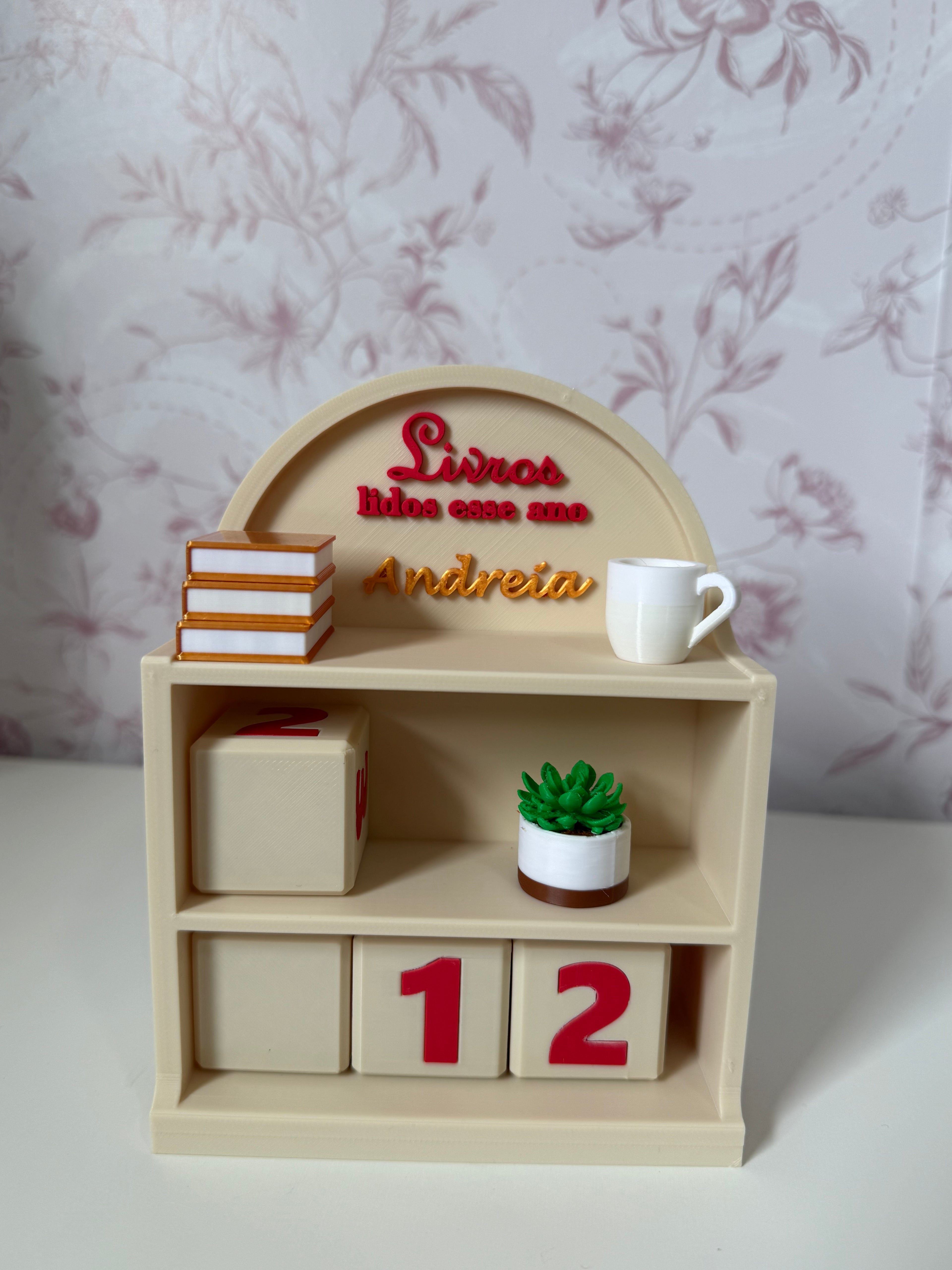 Personalized Book Counter Shelf | Reading Tracker | 3D Printed Nook Decor