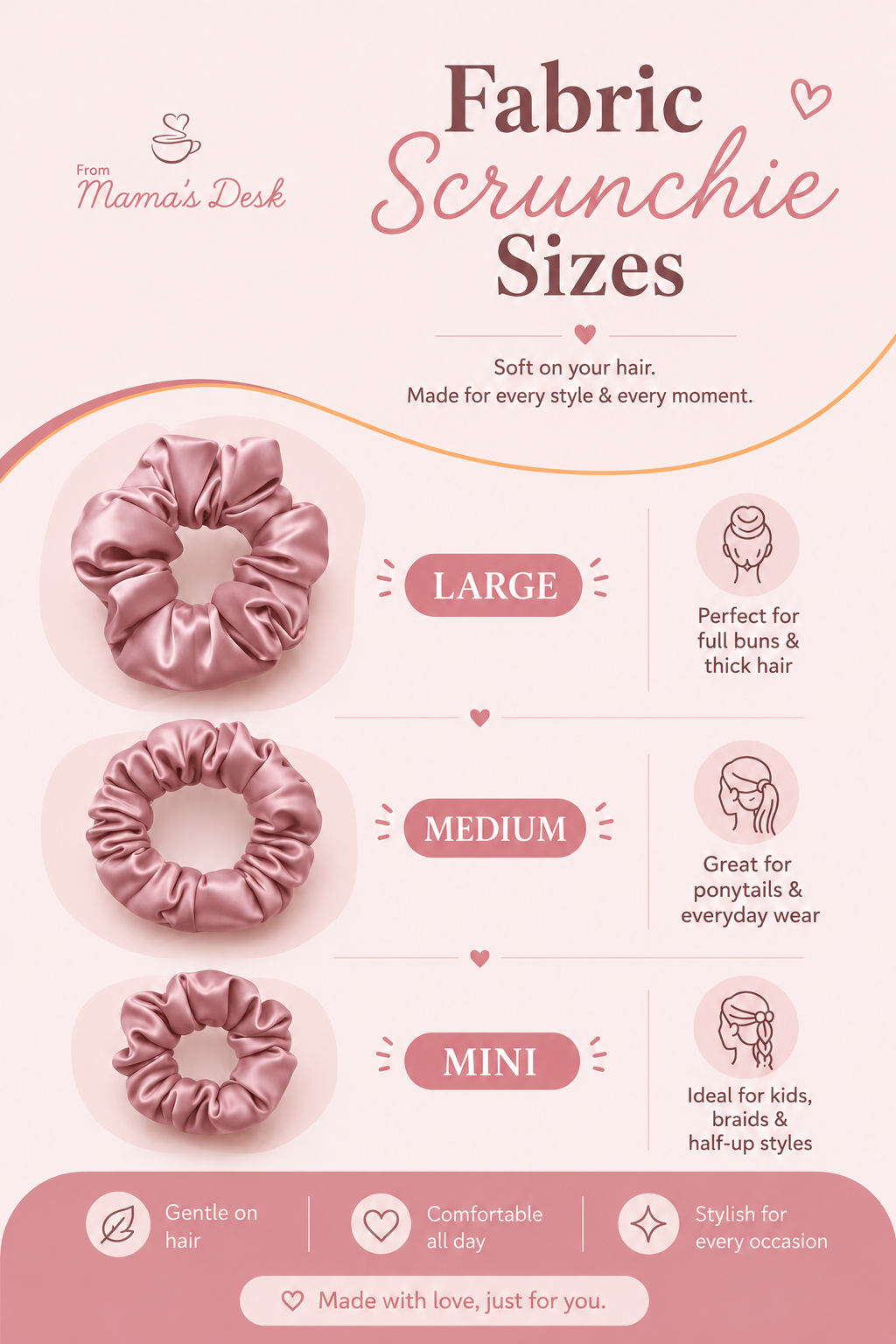 Satin Scrunchies - Personalized text for free!
