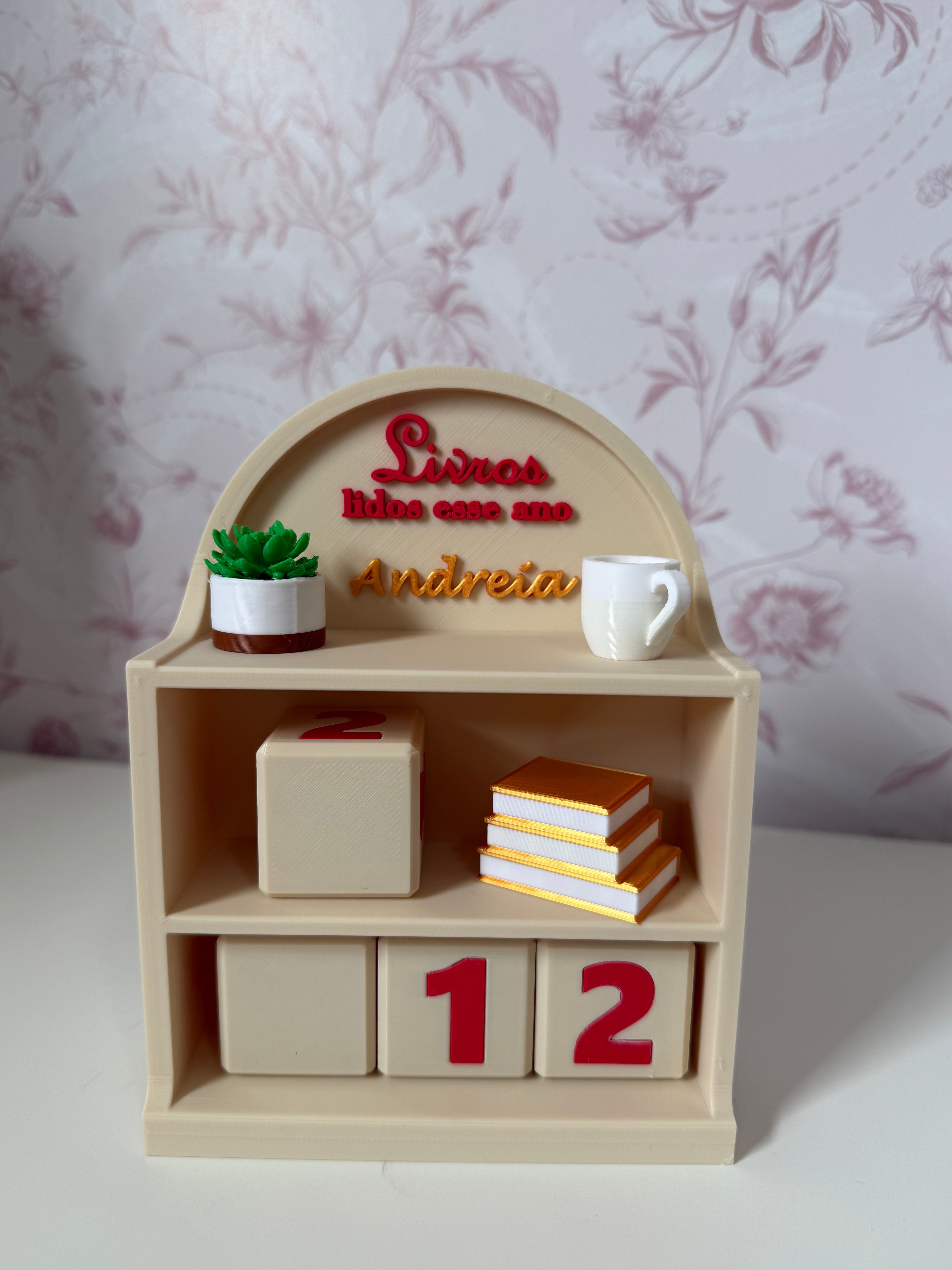 Personalized Book Counter Shelf | Reading Tracker | 3D Printed Nook Decor
