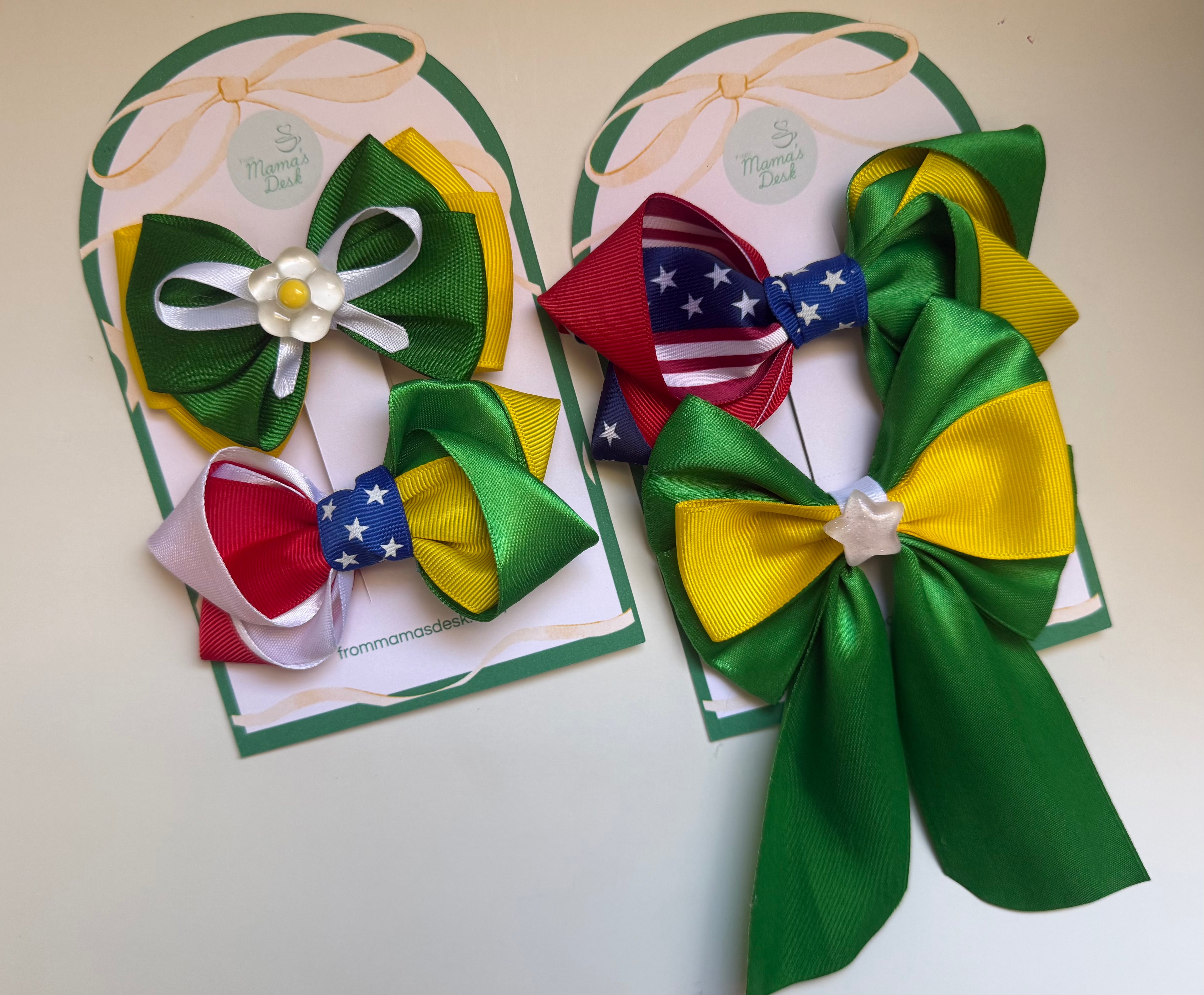 Personalized Country Hair Bows - Set of 2