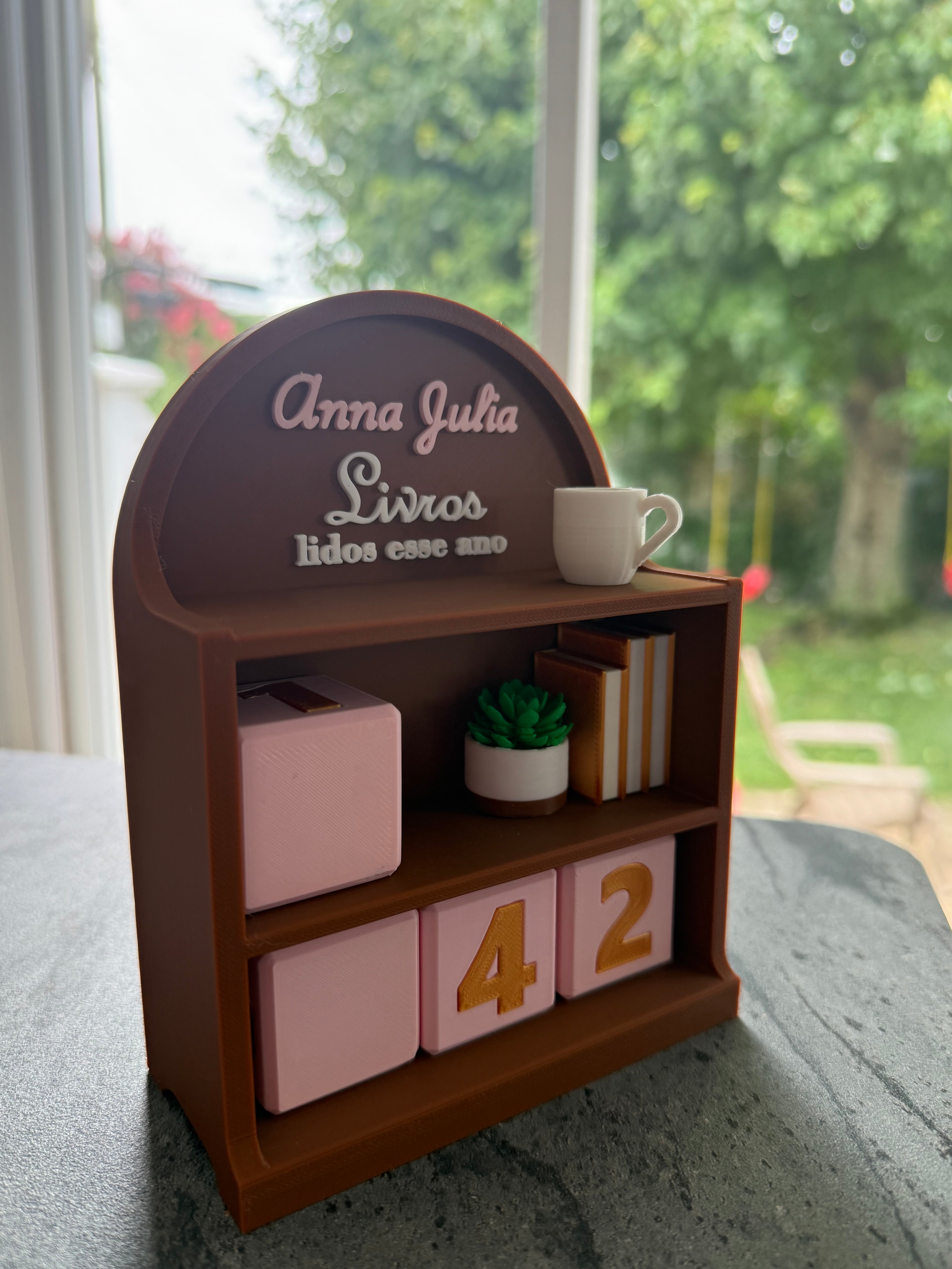 Personalized Book Counter Shelf | Reading Tracker | 3D Printed Nook Decor