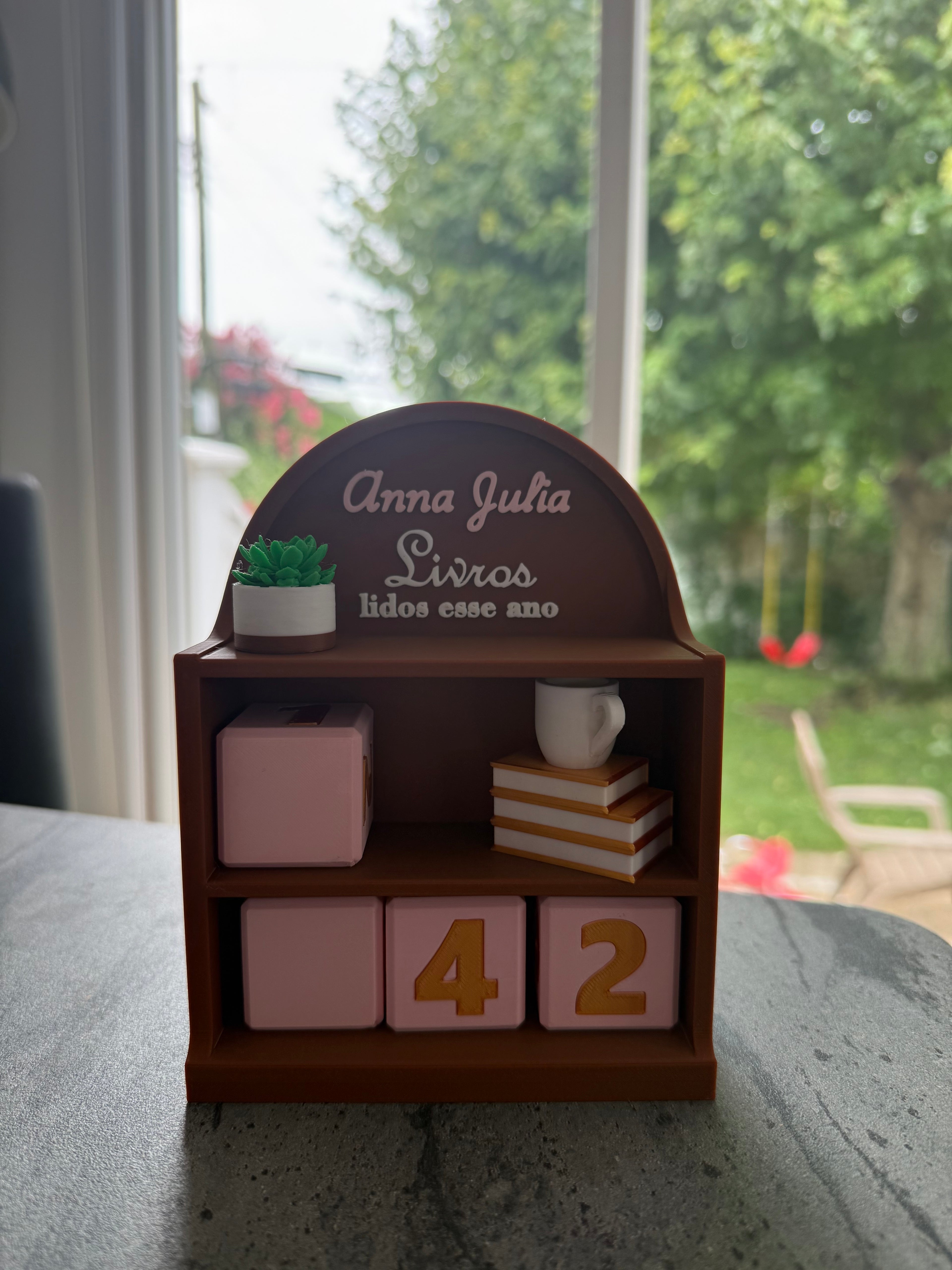 Personalized Book Counter Shelf | Reading Tracker | 3D Printed Nook Decor