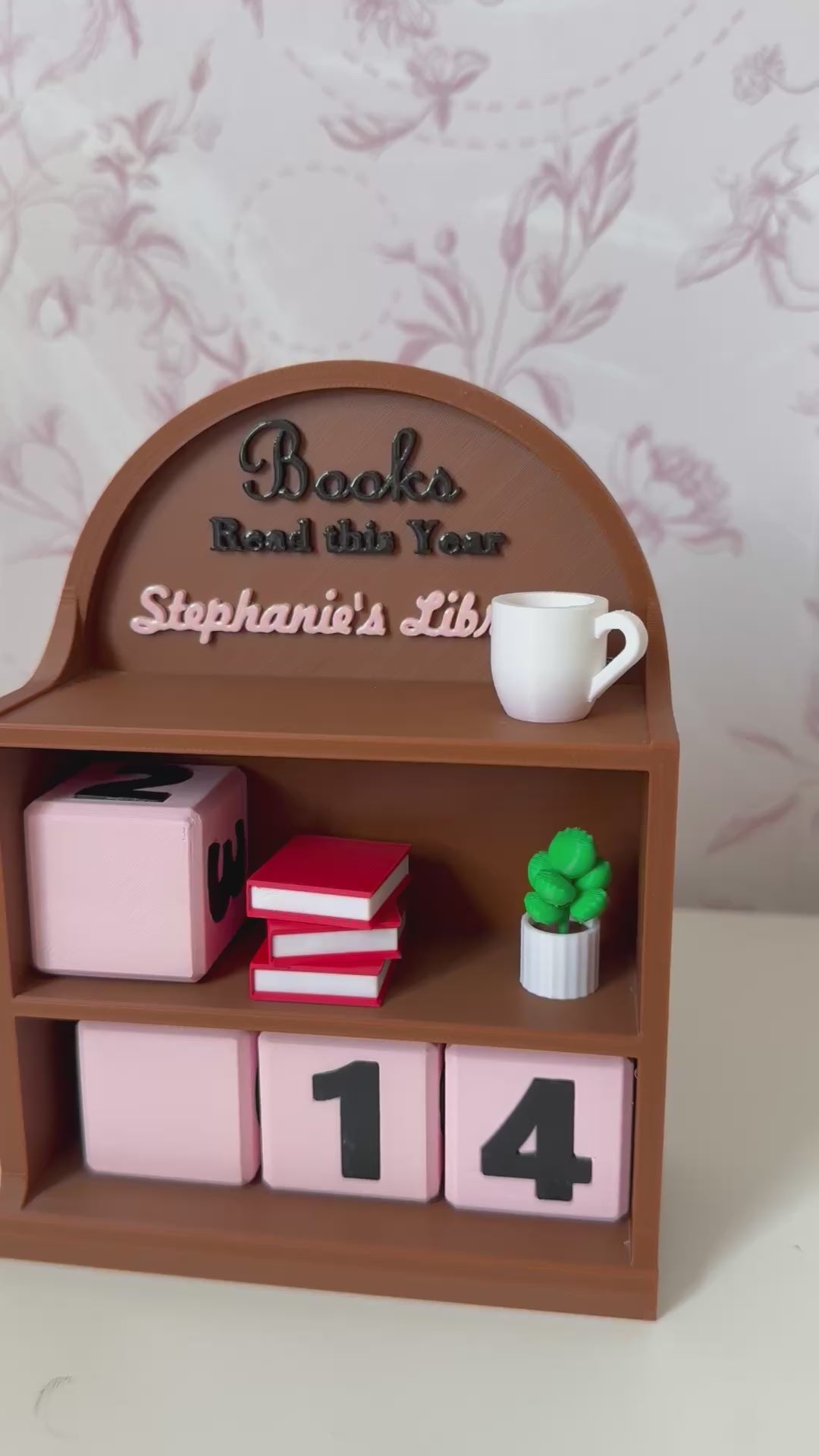 Personalized Book Counter Shelf | Reading Tracker | 3D Printed Nook Decor