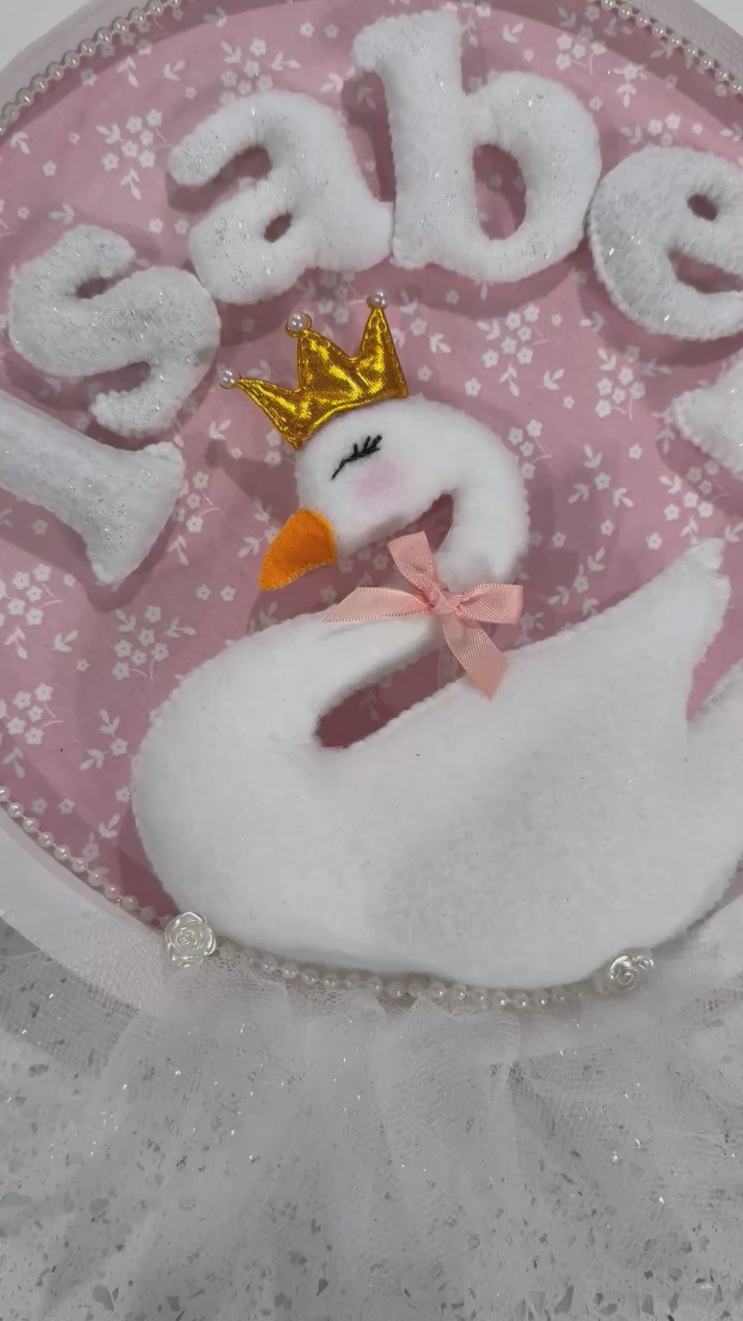 Swan Nursery Decor/ Door Sign - Personalized